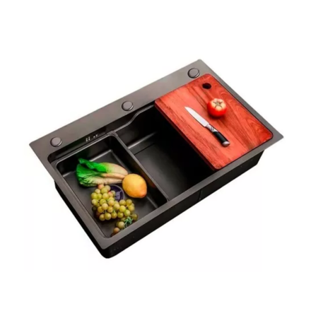 Imagen de Pileta de cocina DREAM simple grande Negra 75x45x21cm