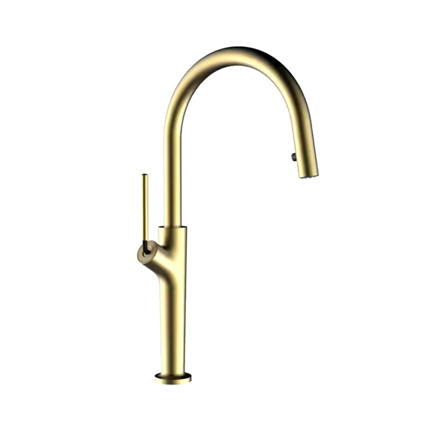 Imagen de Grifería de cocina Monocomando de mesada extensible Oro Brillante
