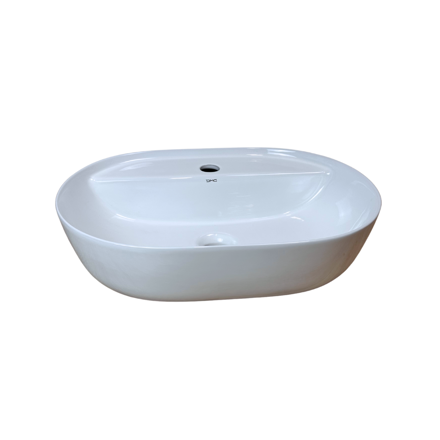 Imagen de Bacha de apoyo ovalada c/mesa 51x38 cm blanco brillante Dmc