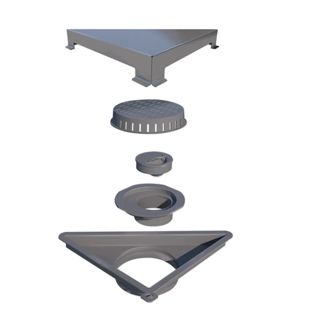 Imagen de ELLEVE Receptaculo tapa inox pulido Vertex