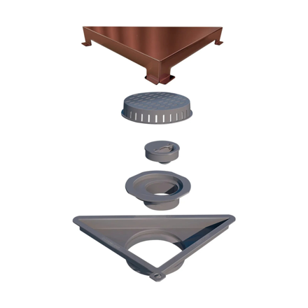 Imagen de ELLEVE Receptaculo tapa inox red gold Vertex