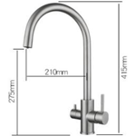 Imagen de Grifería de Cocina Monocomando de mesada Milano con salida purificador Gris Satinado
