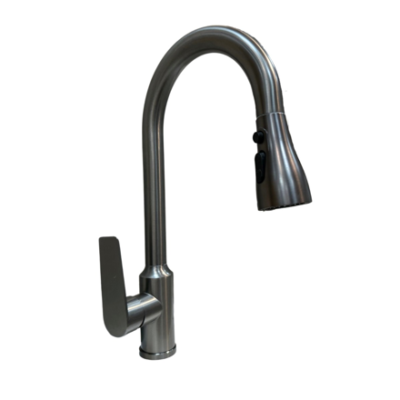 Imagen de Grifería de cocina Monocomando de mesada extensible Gris Grafito Satinado