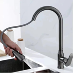 Imagen de Grifería de cocina Monocomando de mesada extensible Gris Grafito Satinado