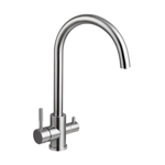 Imagen de Grifería de Cocina Monocomando de mesada Milano con salida purificador Gris Satinado