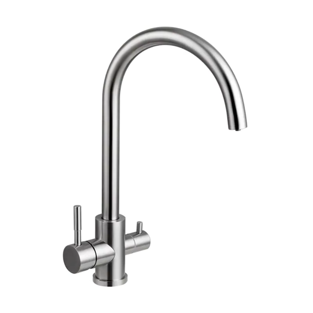 Imagen de Grifería de Cocina Monocomando de mesada Milano con salida purificador Gris Satinado