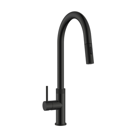 Imagen de Grifería de Cocina Monocomando de mesada Virtus Curvo Extensible Negro Mate