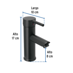 Imagen de Grifería de lavatorio Monocomando de mesada Milano Negro Mate