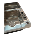 Imagen de Pileta de cocina DREAM doble 82x45x21cm c/guarda objetos