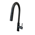 Imagen de Grifería de Cocina Monocomando de mesada Virtus Curvo Extensible Negro Mate