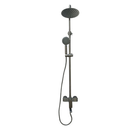 Imagen de Barral de ducha Monocomando exterior con transferencia Loft Gris Satinado