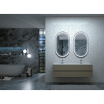 Imagen de Espejo LED 45x80 oval negro con desempañador cinta led silicona
