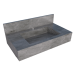 Imagen de Mueble de baño suspendido de porcelanato gris Milano 84 cm con bacha incorporada
