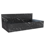 Imagen de Mueble de baño suspendido de porcelanato Negro Milano 84 cm con bacha incorporada