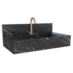 Imagen de Mueble de baño suspendido de porcelanato Negro Milano 84 cm con bacha incorporada