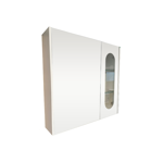 Imagen de Mueble de baño suspendido curve blanco 80 cm con Bacha y Espejo botiquín