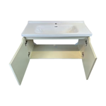 Imagen de Mueble de baño suspendido Curve Beige 80 cm con Bacha de Loza