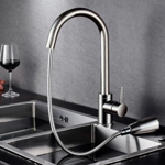 Imagen de Grifería de Cocina Monocomando de mesada pico extraíble Murdock Satinado