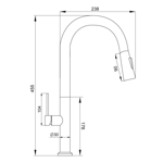 Imagen de Grifería de cocina Monocomando de mesada extensible Zenda Grafito Dmc
