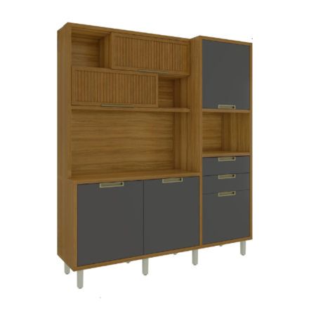 Imagen de Mueble de cocina Kit Loft Gris 6 Puertas 2 cajones