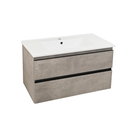 Imagen de Mueble de baño suspendido Gris Claro 80 cm con bacha incorporada de Loza