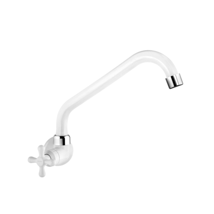 Imagen de Grifo Unitario de Cocina de pared pico largo Marujá blanca