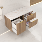 Imagen de Mueble de baño suspendido Caroline 100 cm Catedral con bacha