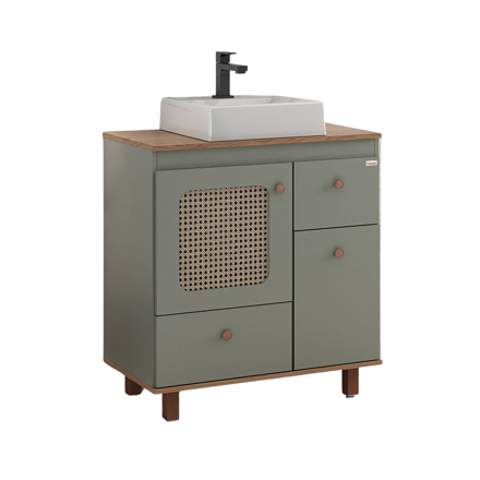 Imagen de Mueble de baño de Pie Julia Verde con Catedral 78cm con Bacha de Loza