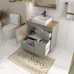 Imagen de Mueble de baño de Pie Julia Verde con Catedral 78cm con Bacha de Loza