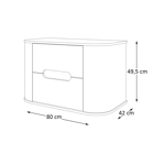 Imagen de Mueble de baño suspendido Eleonora 80 cm Blanco/Catedral con bacha