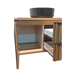 Imagen de Mueble de baño suspendido Cecilia Nogal 78 cm con bacha