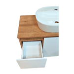 Imagen de Mueble de baño suspendido Apollo Rustico Blanco 90 cm sin bacha
