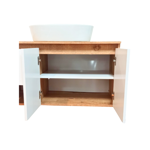Imagen de Mueble de baño suspendido Apollo Rustico Blanco 90 cm sin bacha