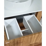 Imagen de Mueble de baño suspendido Eleonora 80 cm Blanco/Catedral con bacha y botiquin