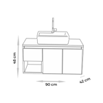 Imagen de Mueble de baño suspendido Apollo Rustico Blanco 90 cm sin bacha