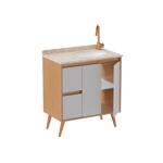 Imagen de Mueble de baño de pie Danubio Nude 80 cm mesada granito con lavatorio incorporado