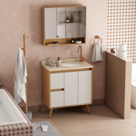 Imagen de Mueble de baño de pie Danubio Nude 80 cm mesada granito con lavatorio incorporado