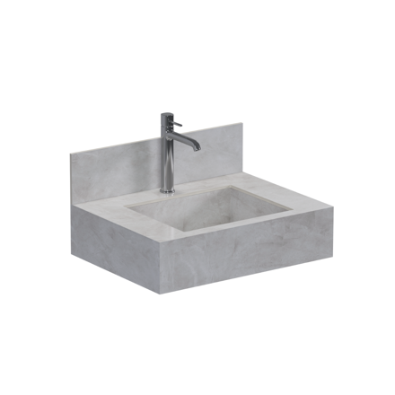 Imagen de Mueble de baño suspendido de porcelanato Pulpis Napoles 60 cm con bacha incorporada