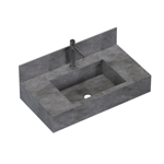Imagen de Mueble de baño suspendido de porcelanato Gris Napoles 80 cm con bacha incorporada