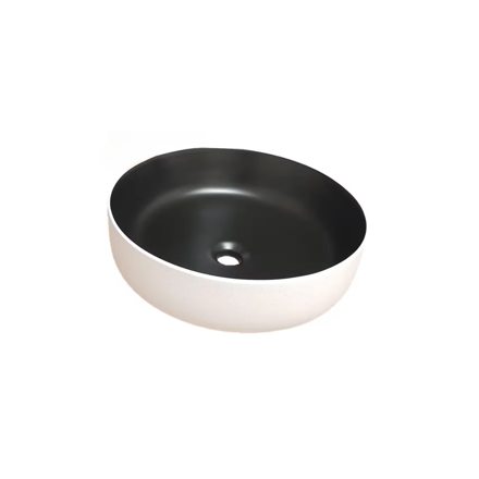 Imagen de Bacha De Apoyo Redonda 44 cm Bicolor Negra y Blanca Dmc