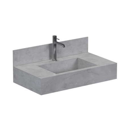 Imagen de Mueble de baño suspendido de porcelanato Pulpis Napoles 80 cm con bacha incorporada