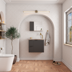 Imagen de Mueble de baño suspendido Margarita Negro 60 cm con bacha de resina