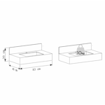 Imagen de Mueble de baño suspendido de porcelanato Blanco Calacata Napoles 80 cm con bacha incorporada