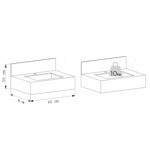 Imagen de Mueble de baño suspendido de porcelanato Beige Napoles 60 cm con bacha incorporada
