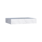 Imagen de Mueble de baño suspendido Bliss blanco 80 cm con Mesada en porcelanato blanco marmolado sin bacha