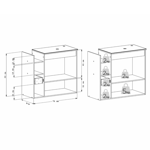 Imagen de Mueble de baño suspendido Lotus Verde 80 cm con tapa de vidrio con bacha