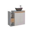 Imagen de Mueble de baño suspendido Lotus Beige 80 cm con tapa de vidrio con bacha