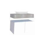 Imagen de Mueble de baño suspendido Bliss blanco con mesada en porcelanato Peri Beige Pulido 80 cm sin bacha
