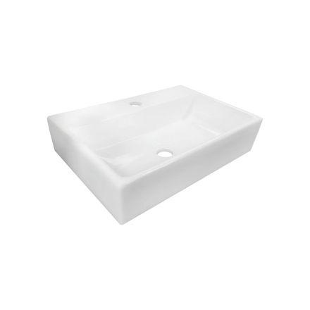 Imagen de Bacha de apoyo rectangular  52x36 cm c/mesa Blanco Brillo Dmc
