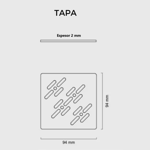 Imagen de Receptáculo con rejilla y marco cuadrado dorado Elleve